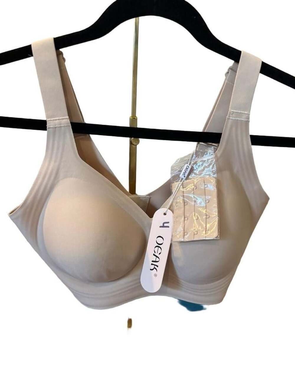 OEAK Seam & Wireless PushUp Bra w/ Removable Pads & Lifting Support Band, Size S
